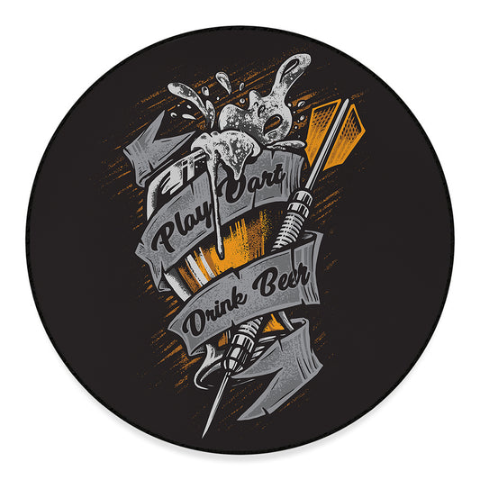 Play Dart Drink Beer Print Round Floor Mat