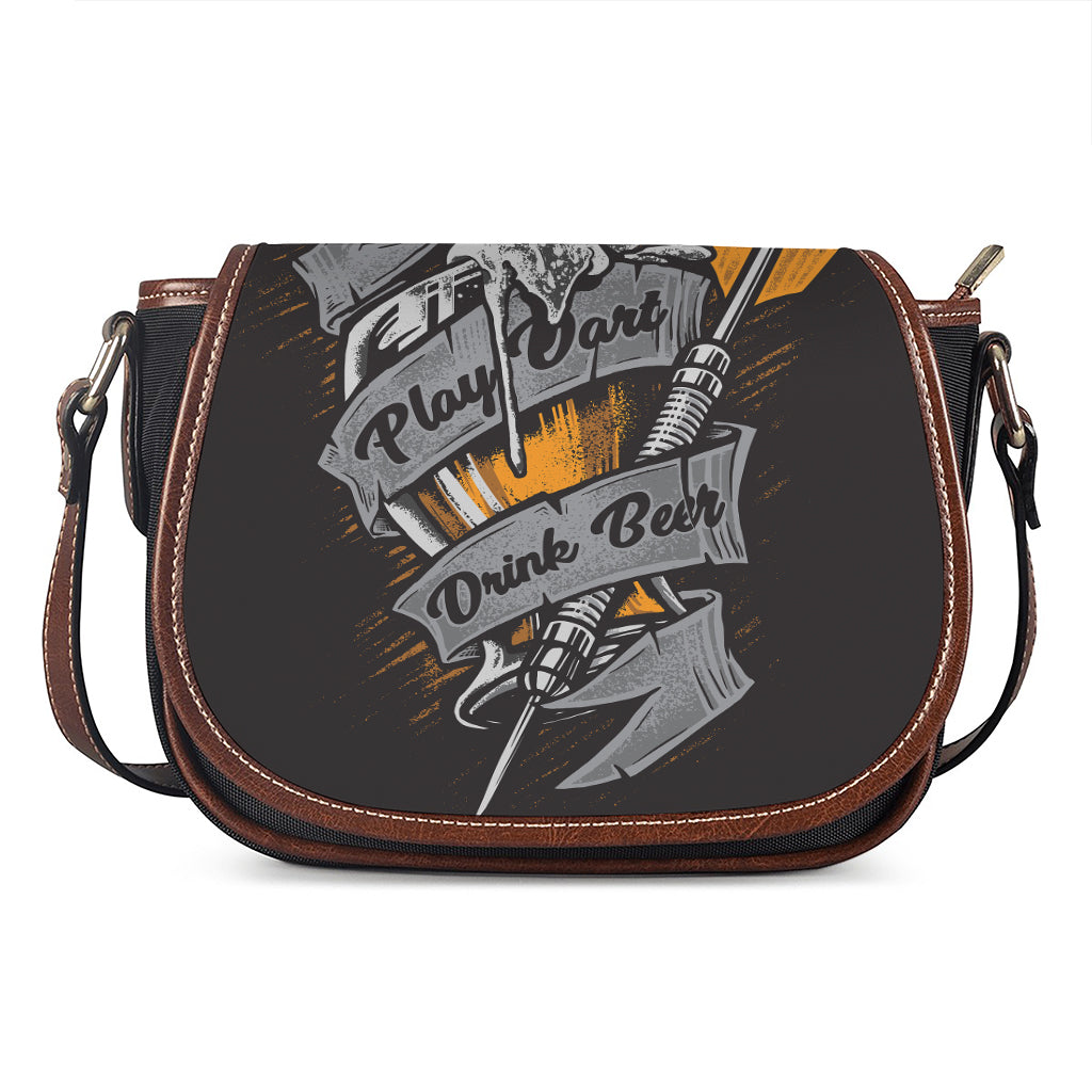 Play Dart Drink Beer Print Saddle Bag