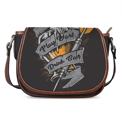 Play Dart Drink Beer Print Saddle Bag