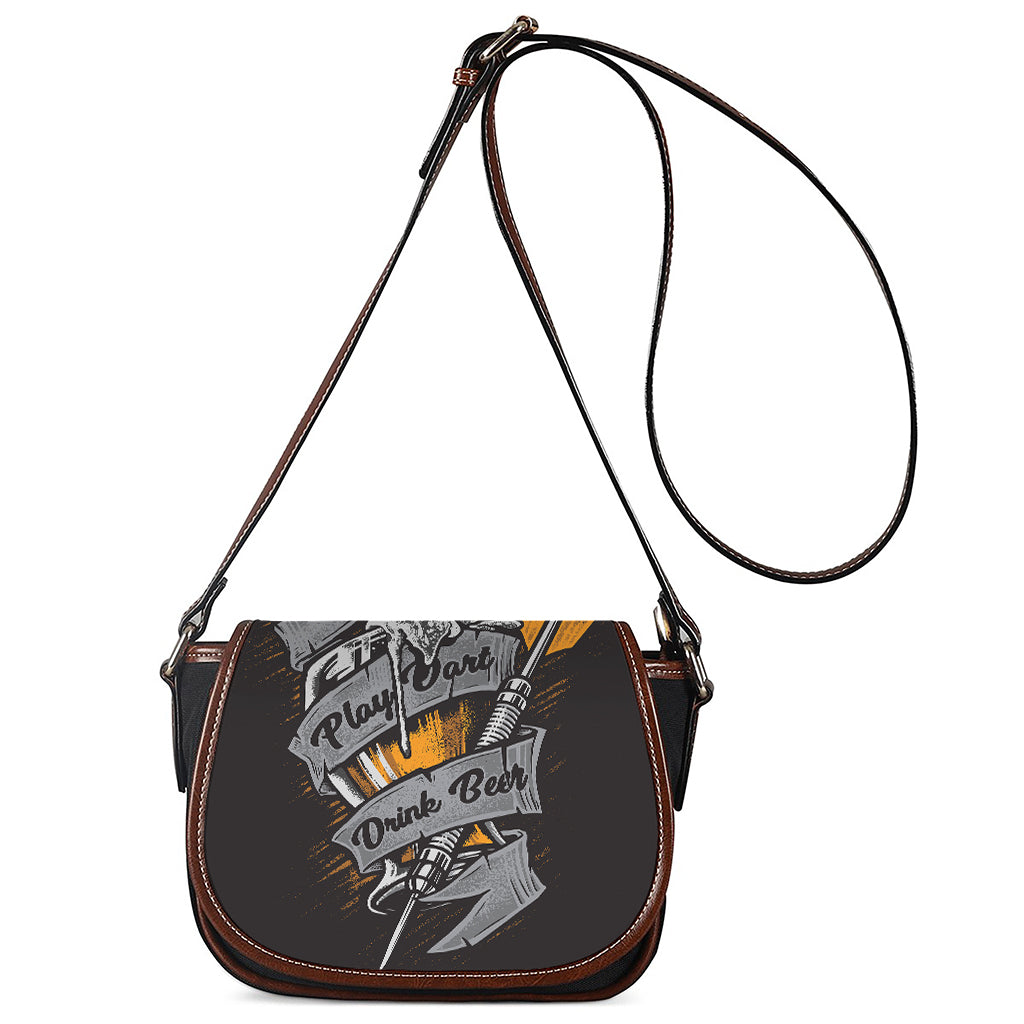 Play Dart Drink Beer Print Saddle Bag