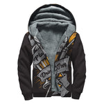 Play Dart Drink Beer Print Sherpa Lined Zip Up Hoodie
