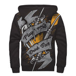 Play Dart Drink Beer Print Sherpa Lined Zip Up Hoodie