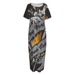 Play Dart Drink Beer Print Short Sleeve Long Nightdress