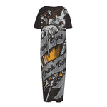 Play Dart Drink Beer Print Short Sleeve Long Nightdress