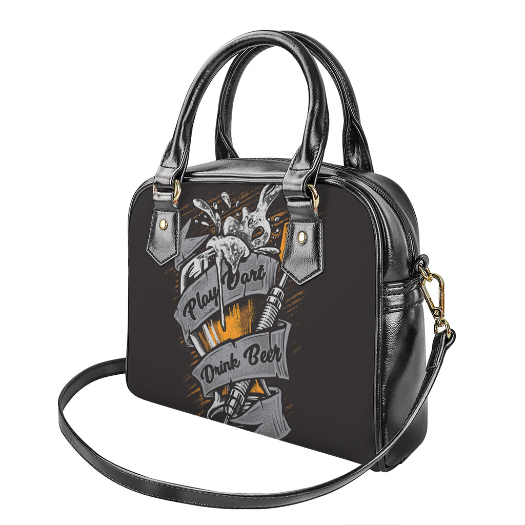 Play Dart Drink Beer Print Shoulder Handbag