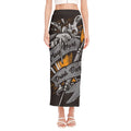 Play Dart Drink Beer Print Side Slit Maxi Skirt