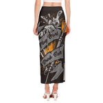 Play Dart Drink Beer Print Side Slit Maxi Skirt