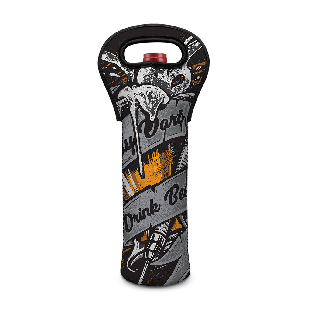Play Dart Drink Beer Print Single Neoprene Wine Tote