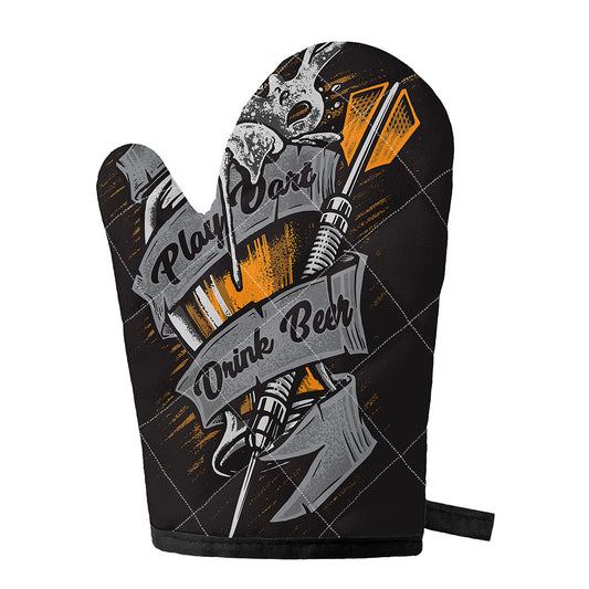 Play Dart Drink Beer Print Single Oven Mitt