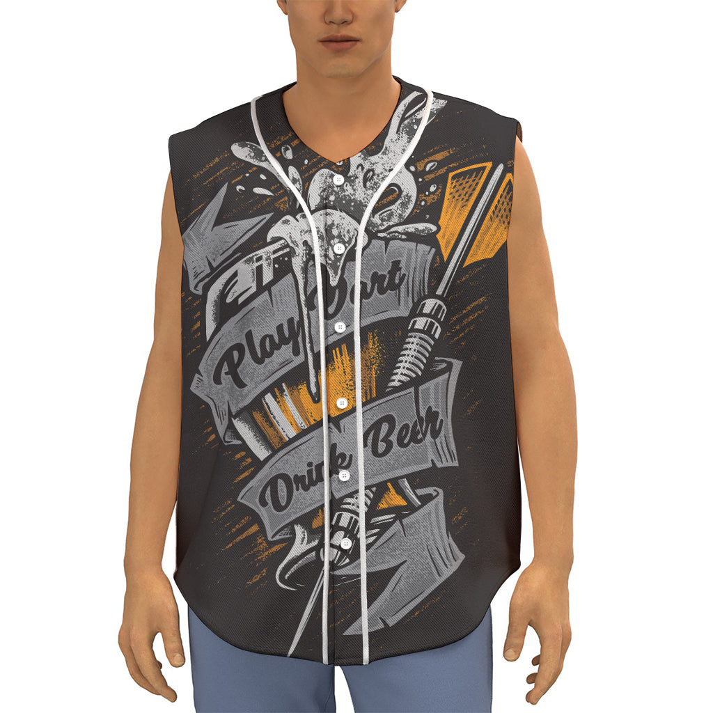 Play Dart Drink Beer Print Sleeveless Baseball Jersey