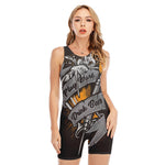 Play Dart Drink Beer Print Sleeveless One Piece Swimsuit
