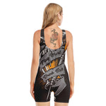 Play Dart Drink Beer Print Sleeveless One Piece Swimsuit