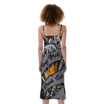 Play Dart Drink Beer Print Slim Fit Midi Cami Dress