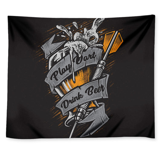Play Dart Drink Beer Print Tapestry