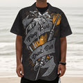Play Dart Drink Beer Print Textured Short Sleeve Shirt
