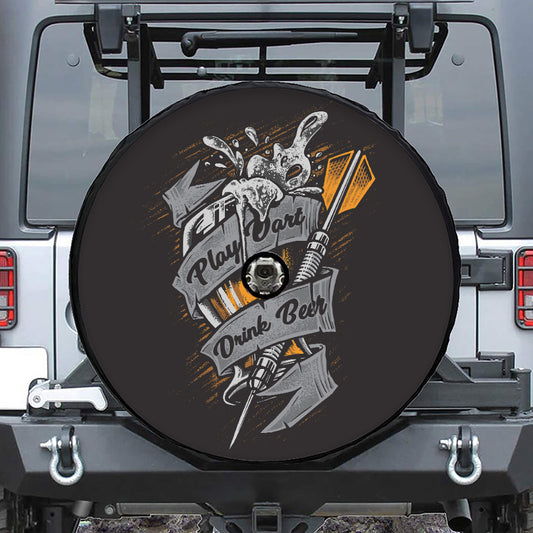 Play Dart Drink Beer Print Tire Cover With Camera Hole