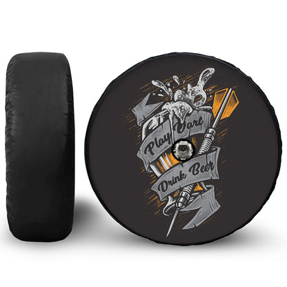 Play Dart Drink Beer Print Tire Cover With Camera Hole