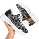 Play Dart Drink Beer Print White Chunky Shoes