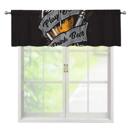 Play Dart Drink Beer Print Window Valance