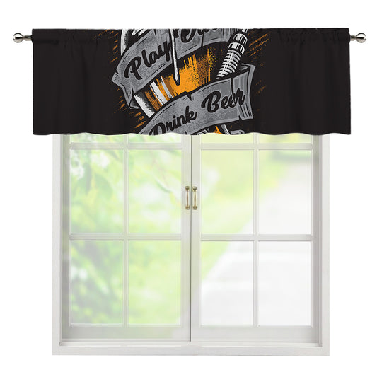 Play Dart Drink Beer Print Window Valance