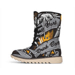 Play Dart Drink Beer Print Winter Boots