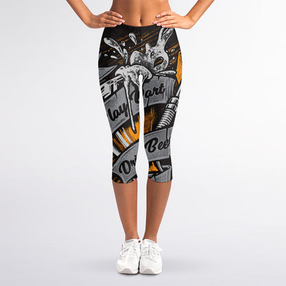 Play Dart Drink Beer Print Women's Capri Leggings