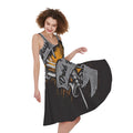 Play Dart Drink Beer Print Sleeveless Knee Length Dress