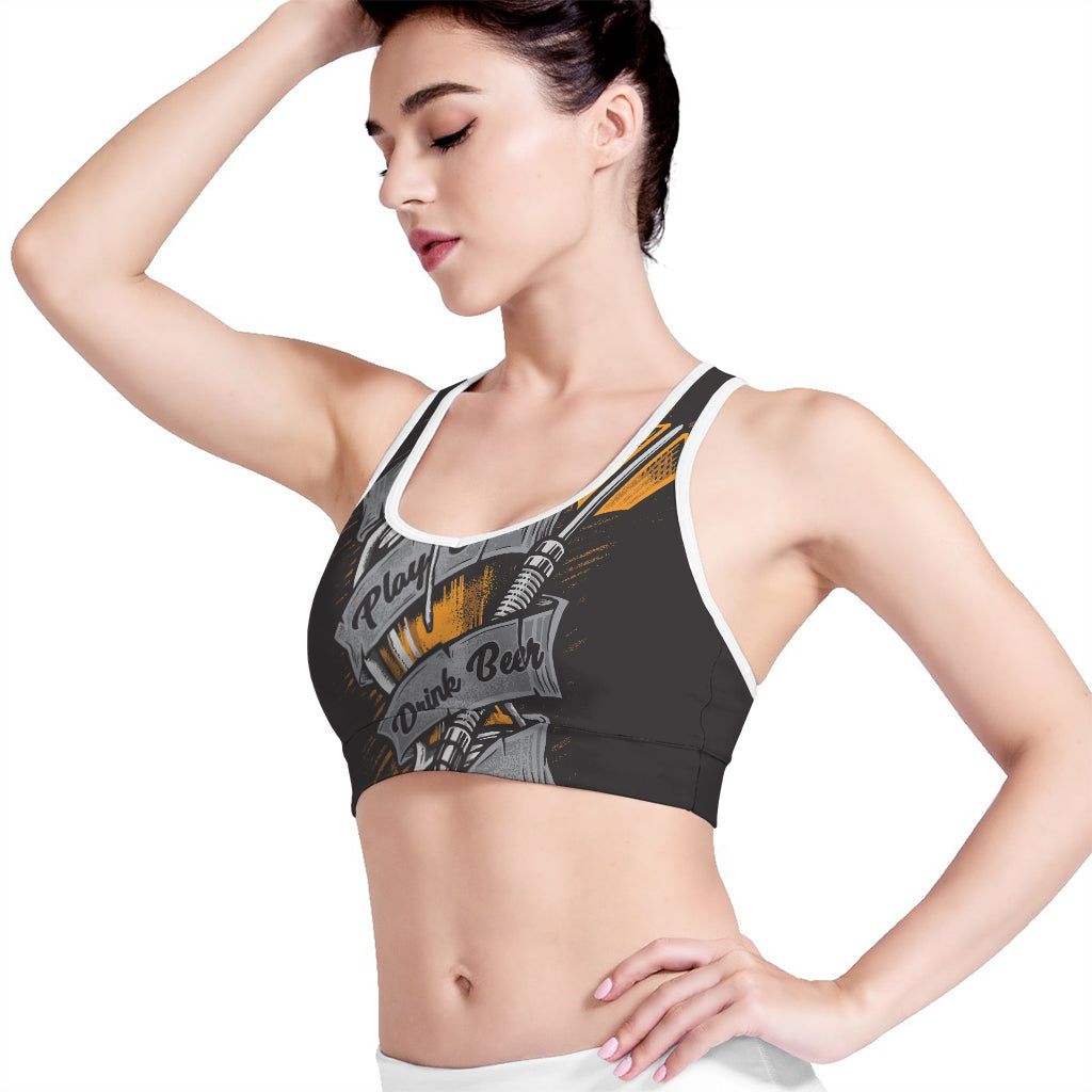 Play Dart Drink Beer Print Women's Sports Bra