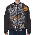 Play Dart Drink Beer Print Zip Sleeve Bomber Jacket