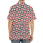 Playing Card Suits Check Pattern Print Aloha Shirt