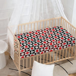 Playing Card Suits Check Pattern Print Baby Crib Sheet