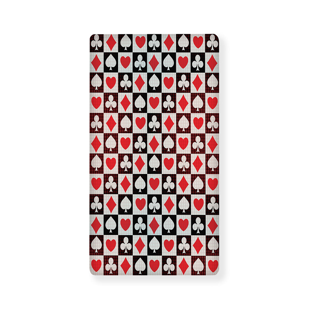 Playing Card Suits Check Pattern Print Baby Crib Sheet