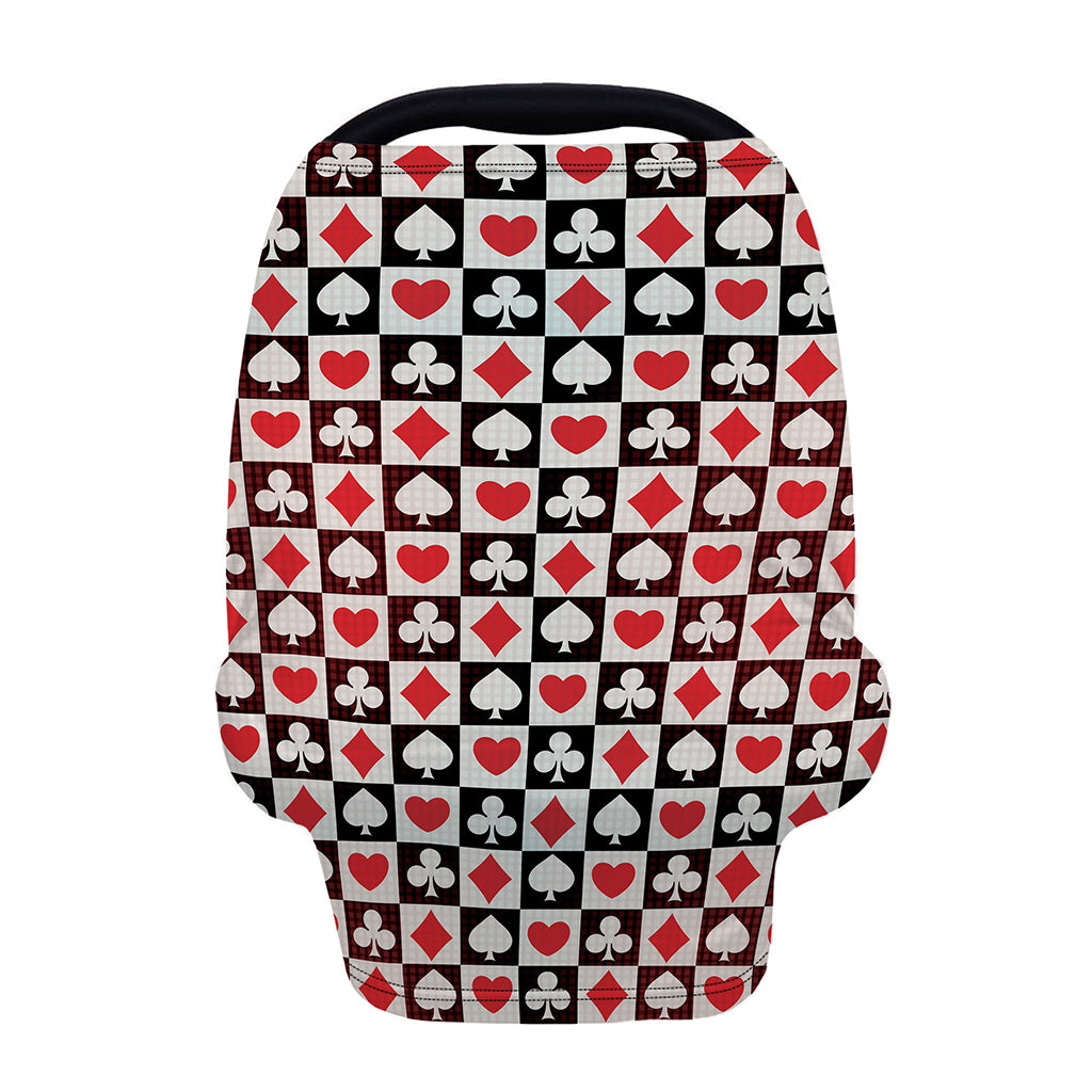 Playing Card Suits Check Pattern Print Baby Seat Cover