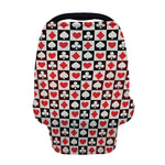 Playing Card Suits Check Pattern Print Baby Seat Cover