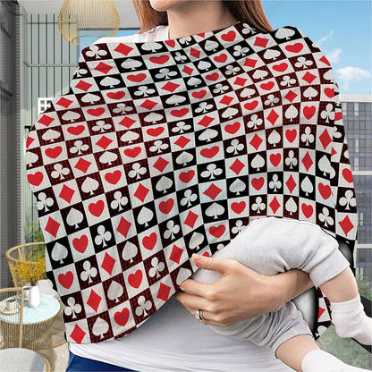 Playing Card Suits Check Pattern Print Baby Seat Cover