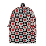 Playing Card Suits Check Pattern Print Backpack