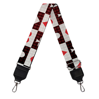 Playing Card Suits Check Pattern Print Bag Strap