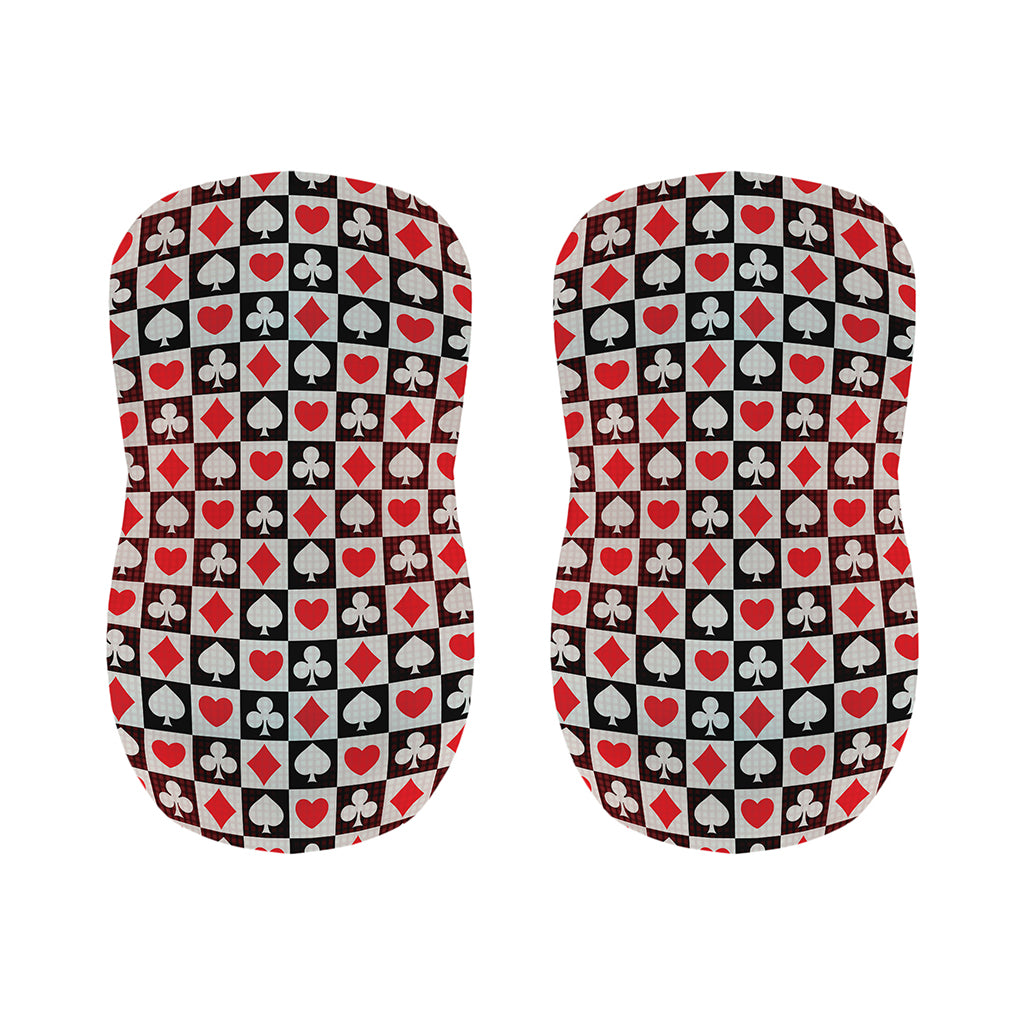 Playing Card Suits Check Pattern Print Bar Stool Covers