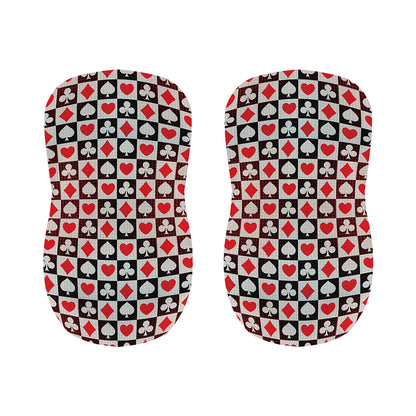 Playing Card Suits Check Pattern Print Bar Stool Covers