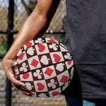 Playing Card Suits Check Pattern Print Basketball