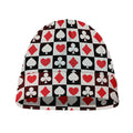 Playing Card Suits Check Pattern Print Beanie