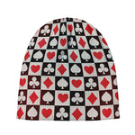 Playing Card Suits Check Pattern Print Beanie