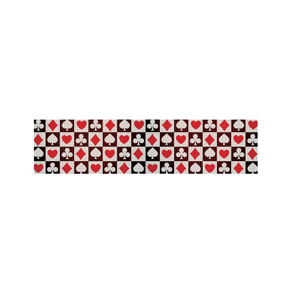Playing Card Suits Check Pattern Print Bed Runner