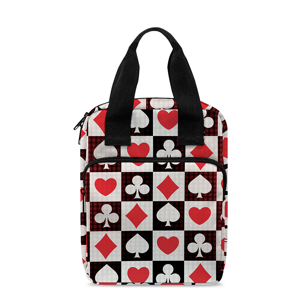 Playing Card Suits Check Pattern Print Bible Tote Bag