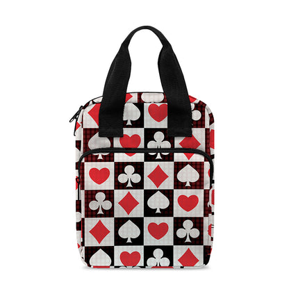 Playing Card Suits Check Pattern Print Bible Tote Bag