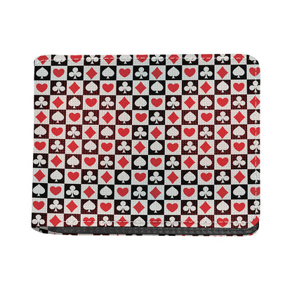 Playing Card Suits Check Pattern Print Bifold Wallet