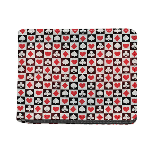 Playing Card Suits Check Pattern Print Bifold Wallet