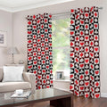 Playing Card Suits Check Pattern Print Dimout Grommet Curtains