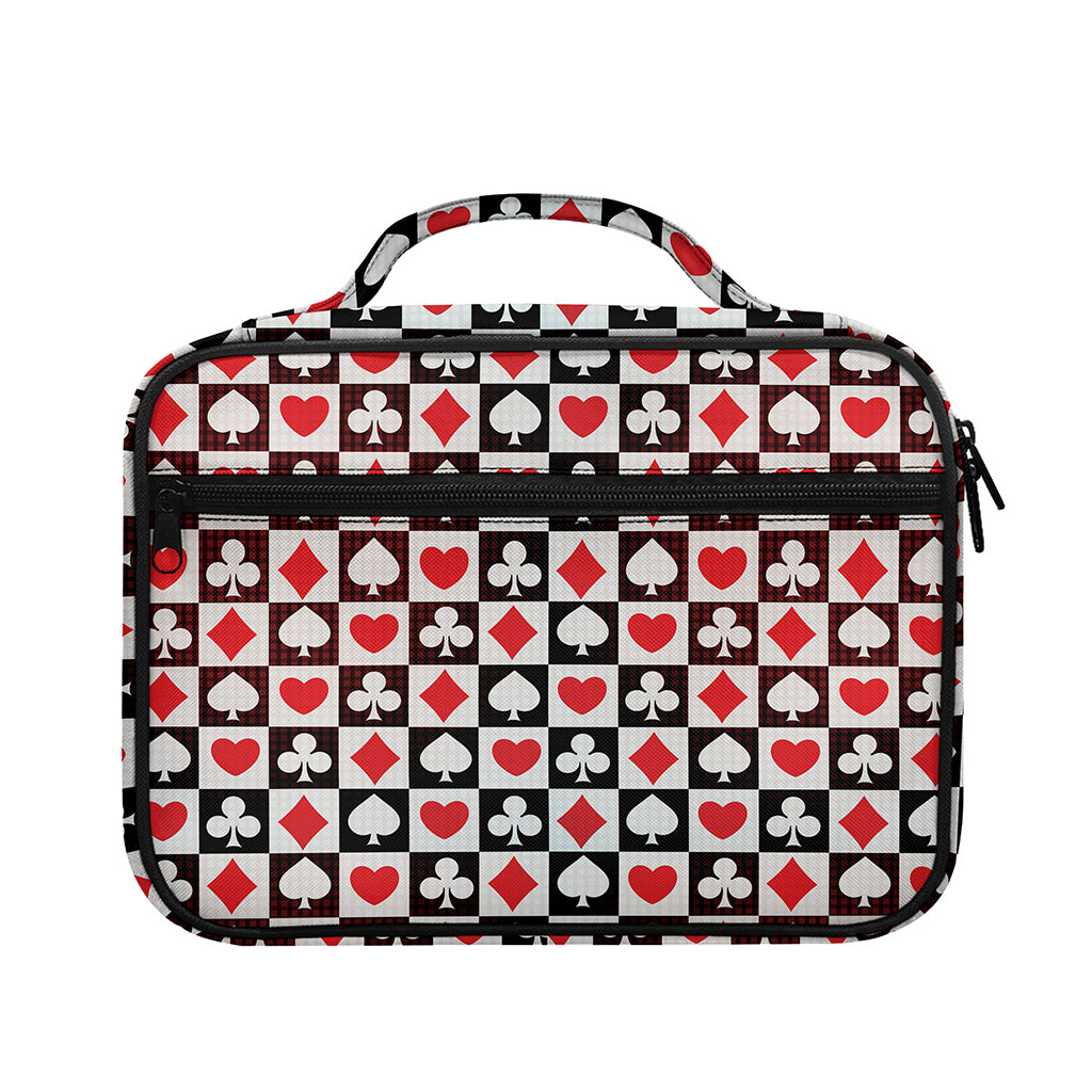 Playing Card Suits Check Pattern Print Briefcase Bible Bag