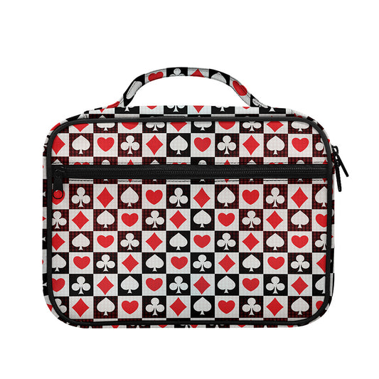 Playing Card Suits Check Pattern Print Briefcase Bible Bag